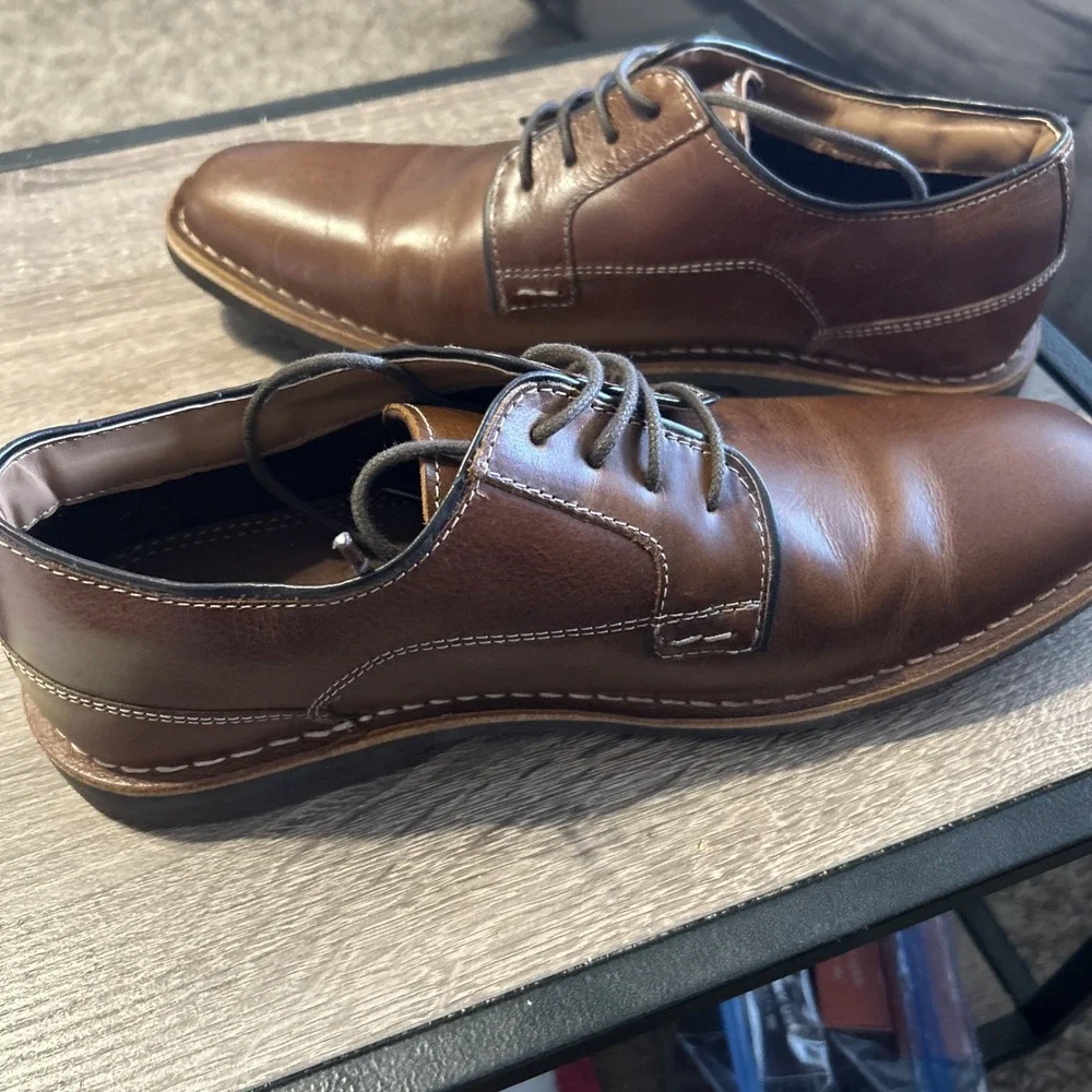 Crown Vintage CR-LEITCHWOR SIZE 9 Brown Dulvano Men's Dress Shoes Oxfords Derby